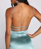 Dreamy In Satin Ruched Mini Dress is a gorgeous pick as your 2023 Homecoming dress or formal gown for wedding guest, fall bridesmaid, or military ball attire!