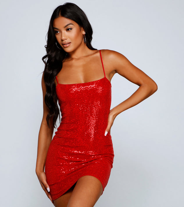 Daring Diva Sequin Mini Dress helps create the best bachelorette party outfit or the bride's sultry bachelorette dress for a look that slays!