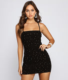 Make It Shine Rhinestone Mini Dress helps create the best bachelorette party outfit or the bride's sultry bachelorette dress for a look that slays!