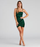 Wrapped In Stylish Satin Mini Dress as your 2024 graduation dress will help you be ready to celebrate and feel stylish at your commencement ceremony or grad party!