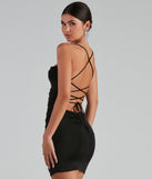 You’ll make a statement in Dance Till Dawn Lace-Up Mini Dress as an NYE club dress, a tight dress for holiday parties, sexy clubwear, or a sultry bodycon dress for that fitted silhouette.