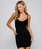You’ll make a statement in An Edgy Vibe Lace-Up Mini Dress as an NYE club dress, a tight dress for holiday parties, sexy clubwear, or a sultry bodycon dress for that fitted silhouette.