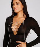 Bring On The Glitz Lace-Up Mini Dress