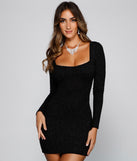 You’ll make a statement in All That Shines Glitter Mini Dress as an NYE club dress, a tight dress for holiday parties, sexy clubwear, or a sultry bodycon dress for that fitted silhouette.