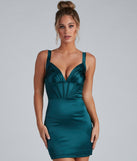 Sophisticated And Chic Satin Mini Dress helps create the best bachelorette party outfit or the bride's sultry bachelorette dress for a look that slays!