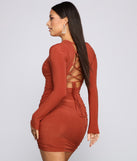 Sultry Lace-Up Back Bodycon Dress