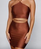 Major Headturner Halter Cutout Mini Dress