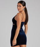 Night Life V-Neck Wrap Velvet Mini Dress