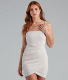 Flirty Flair Crepe Faux Wrap Dress helps create the best bachelorette party outfit or the bride's sultry bachelorette dress for a look that slays!