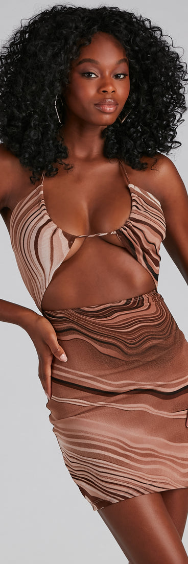 Island Tide Marble Mesh Halter Dress is a trendy pick to create 2023 festival outfits, festival dresses, outfits for concerts or raves, and complete your best party outfits!