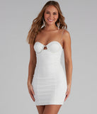 Timeless Glam Rhinestone Ponte Short Dress helps create the best bachelorette party outfit or the bride's sultry bachelorette dress for a look that slays!