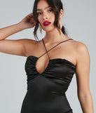 Lavish Looks Satin Keyhole Mini Dress