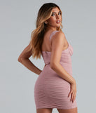 Take It Up A Notch Ruched Mini Dress creates the perfect summer wedding guest dress or cocktail party dresss with stylish details in the latest trends for 2023!