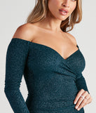 Swept Away In Glitter Wrap Dress is the perfect Homecoming look pick with on-trend details to make the 2023 HOCO dance your most memorable event yet!