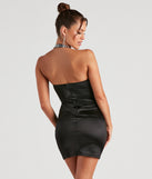 The Sleek Sparkle Sequin Satin Mini Dress is a unique party dress to help you create a look for work parties, birthdays, anniversaries, or your next 2023 celebration!