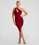 Double Your Pleasure Midi Dress creates the perfect fall or winter wedding guest dress or cocktail attire with chic styles in the latest trends for 2023!