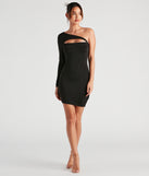 The Make The Cut One-Shoulder Mini Dress is a unique party dress to help you create a look for work parties, birthdays, anniversaries, or your next 2023 celebration!