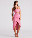 A Little Glitz And Glamour Rhinestone Trim Midi  Pink Prom Dress is a gorgeous pick as your 2023 prom dress or formal gown for wedding guest, spring bridesmaid, or army ball attire!