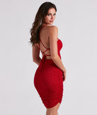Keep It Glitzy Glitter Knit Mini Dress is a gorgeous pick as your 2023 Homecoming dress or formal gown for wedding guest, fall bridesmaid, or military ball attire!