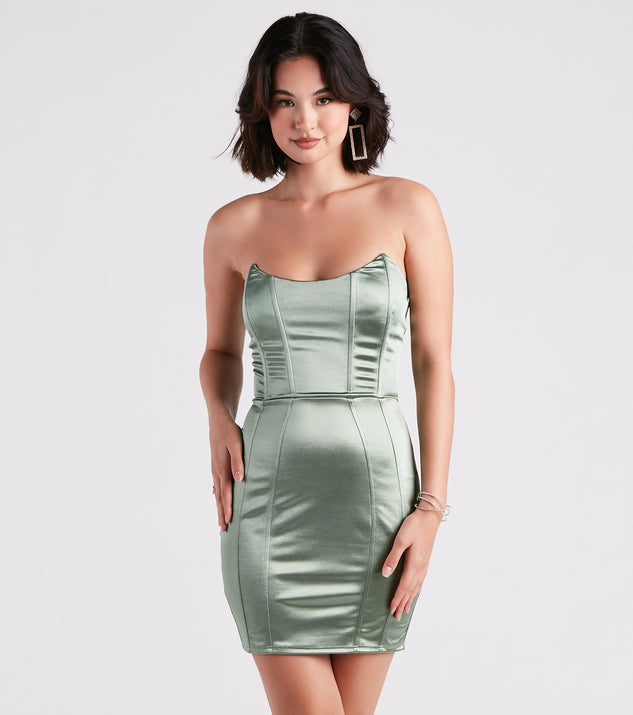 Smooth Talks Satin Bustier Dress & Windsor