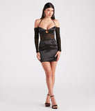Such A Moment Satin Mesh Corset Mini Dress