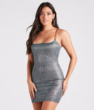 Ready For Chain Strap Glitter Mini Dress