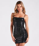 Confidence In Check Velvet Sequin Mini Dress
