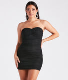 Miss Hot Mesh Strapless Mini Dress