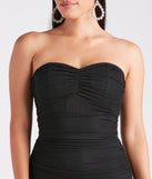 Miss Hot Mesh Strapless Mini Dress