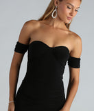 Wine And Dine Off The Shoulder Mini Dress creates the perfect spring or summer wedding guest dress or cocktail attire with chic styles in the latest trends for 2024!