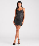 Gorgeous Glam Glitter Mesh Mini Dress creates the perfect spring or summer wedding guest dress or cocktail attire with chic styles in the latest trends for 2024!