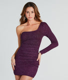 Sparkle Darling Glitter One Shoulder Mini Dress