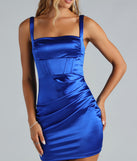 Extra Sleek Satin Corset Mini Dress