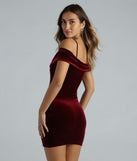 Luxe Allure Velvet Cold Shoulder Mini Dress