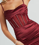 Make It Bling Satin Rhinestone Corset Mini Dress is a gorgeous pick as your 2024 prom dress or formal gown for wedding guests, spring bridesmaids, or army ball attire!