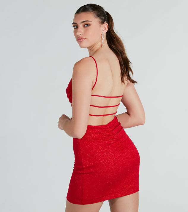 Aries Mini Dress - Red Shimmer Sexy Nightclub Bodycon Dress Strapless –  Runway Goddess