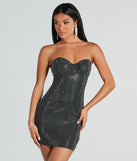 Level up your club dress with the Radiate Glamour Rhinestone Mini Dress to create a trendy Vegas outfit or nightclub dress with the hottest details!
