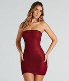 Night So Bright Metallic Fishnet Strapless Mini Dress