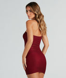 Night So Bright Metallic Fishnet Strapless Mini Dress