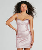 Electric Vibe Metallic Corset Mini Dress