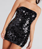 Flashy Glamour Sequin Strapless Mini Dress