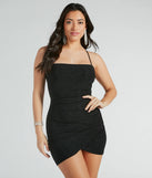 Make a bold statement in the Sparkly Finesse Lace-Up Glitter Mini Dress in 0, the perfect fall dress for weddings, cocktail hours, nights out, and/or seasonal celebrations.