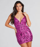 Glamorous Event Sequin Lace-Up Mini Dress