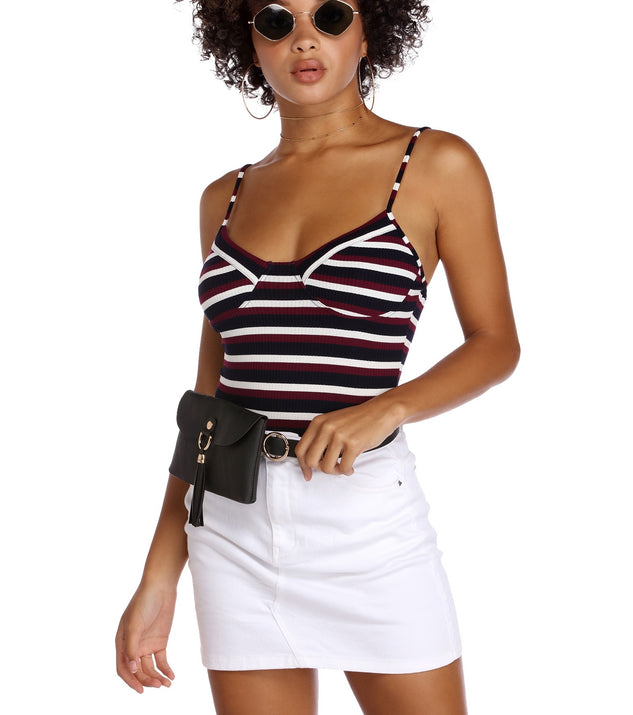 Stripin' Knit Down Bodysuit