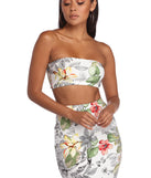 You’ll look stunning in the Tropical Island Escape Tube Top when paired with its matching separate to create a glam clothing set perfect for parties, date nights, concert outfits, back-to-school attire, or for any summer event!