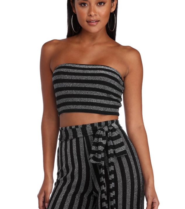 Stripe Down For Me Cropped Tube Top