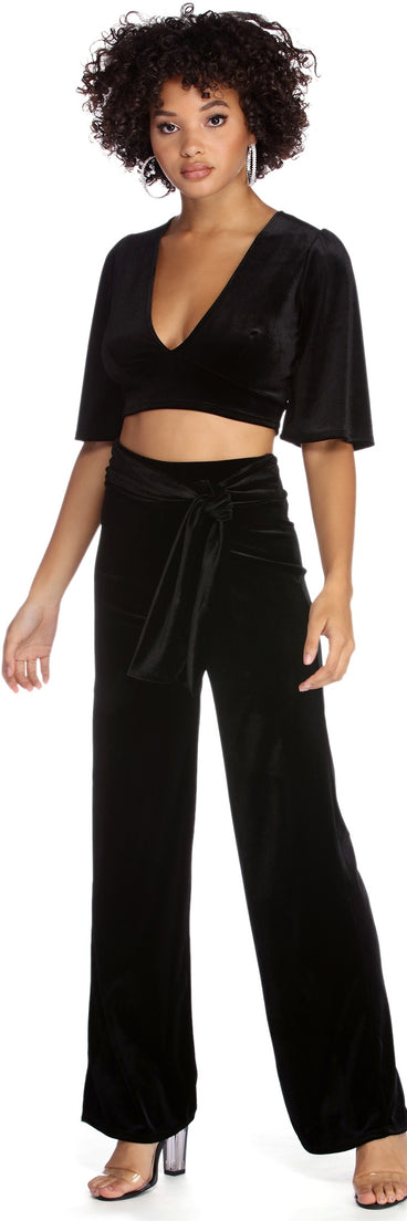 Sweet Ties Velvet Crop Top