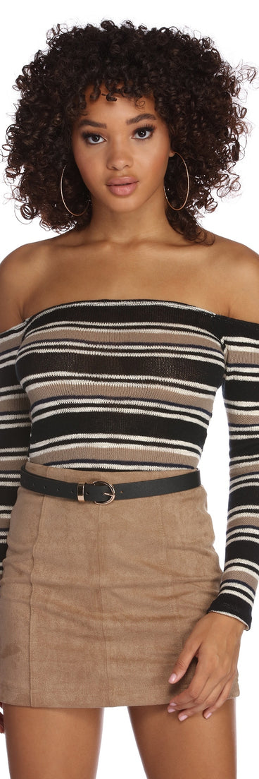 Knit Off My Shoulder Top