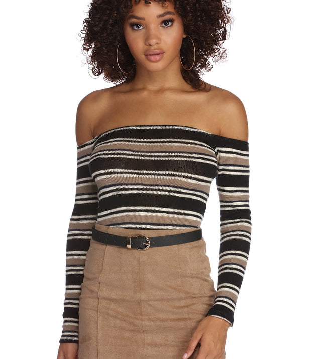 Knit Off My Shoulder Top