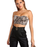 Oh Crop! Snake Print Top is a trendy pick to create 2023 festival outfits, festival dresses, outfits for concerts or raves, and complete your best party outfits!